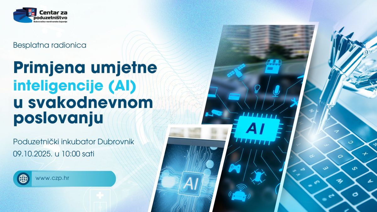 Dubrovnik: besplatna radionica na temu Primjena umjetne inteligencije (AI) u svakodnevnom poslovanju