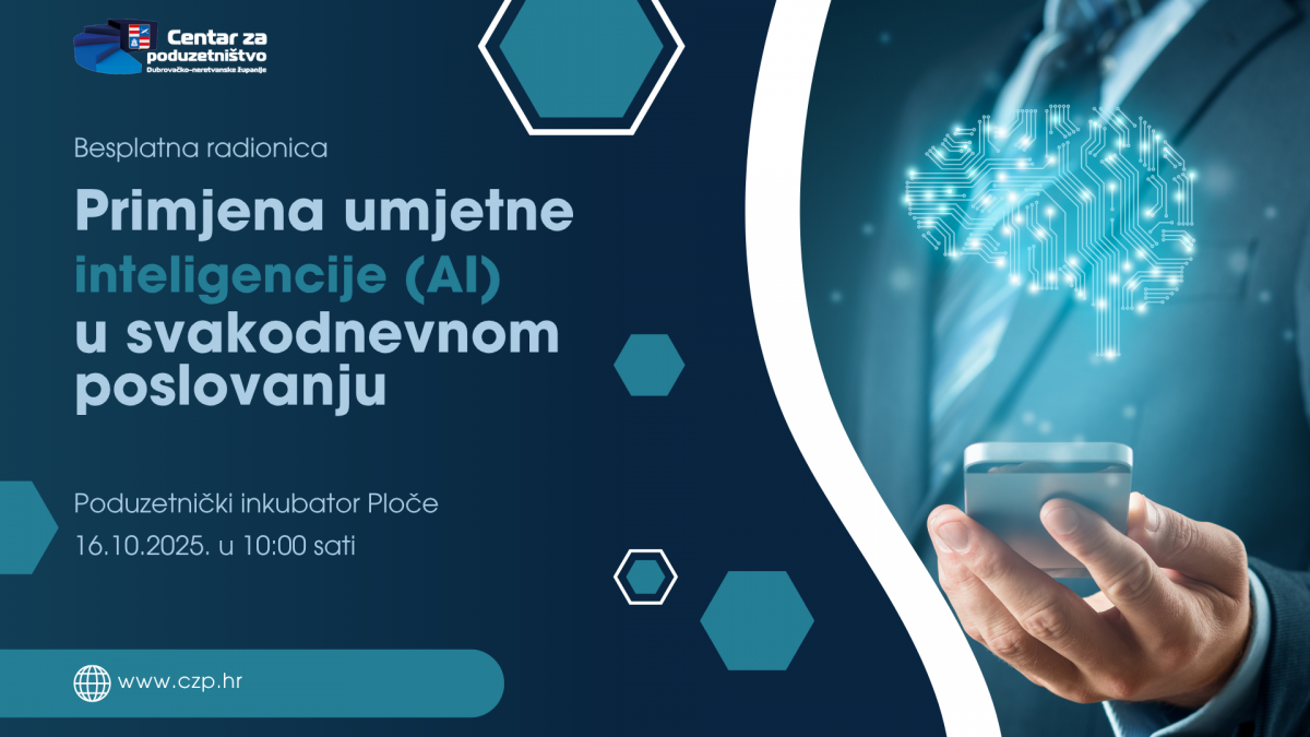 Ploče: besplatna radionica na temu Primjena umjetne inteligencije (AI) u svakodnevnom poslovanju